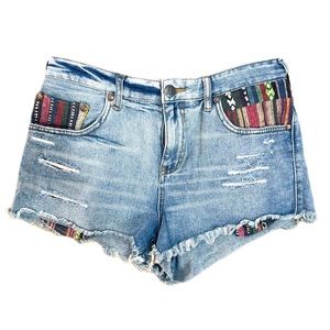 Free People Boho Denim Shorts